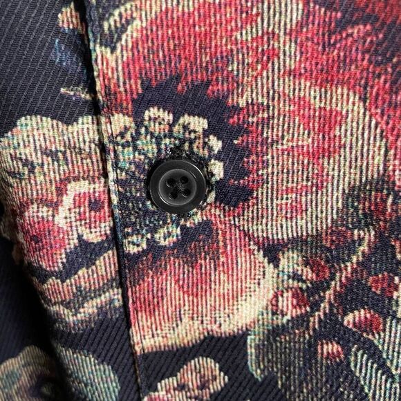 Saints Studio Mens Camp Shirt L Printed Tapestry Fruit Still Life Artisanal - Picture 5 of 8